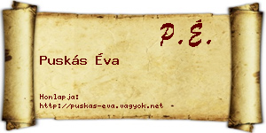 Puskás Éva névjegykártya